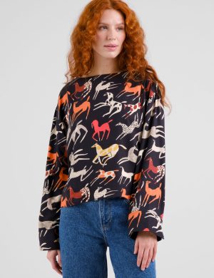 Bluse Udda Mustang Party Schwarz