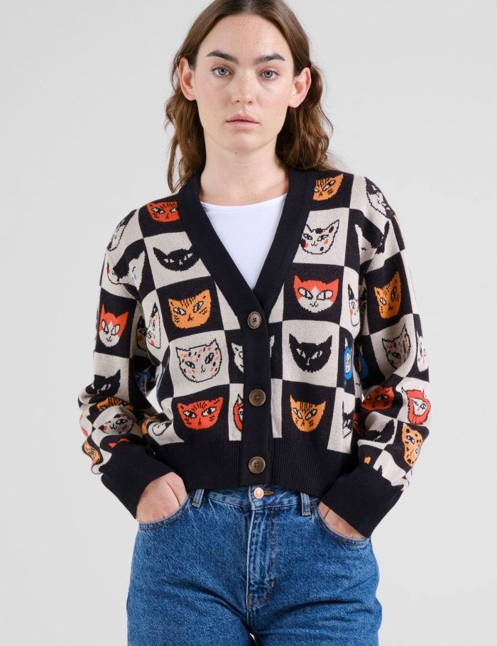 Cardigan Kanan Cat Bingo Schwarz