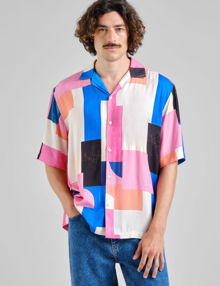 Hemd Marstrand Abstract Block Multi Color Rosa
