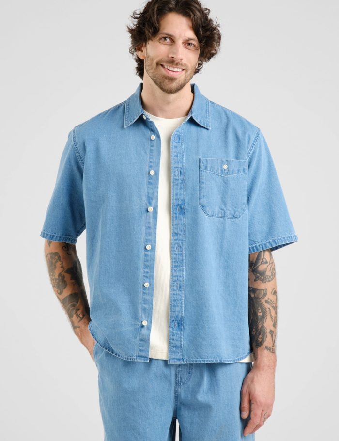 Hemd Skalhamn Denim Blau
