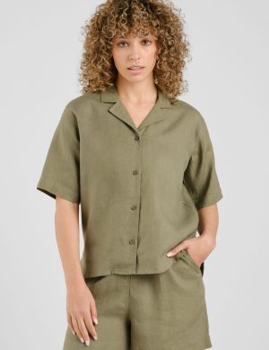Hemd Torup Linen Gr&uuml;n
