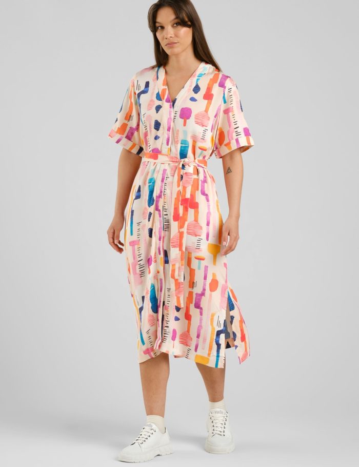 Kleid Kallvik Summer Abstract Rosa