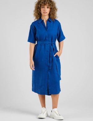 Kleid Ripa Linen Blau