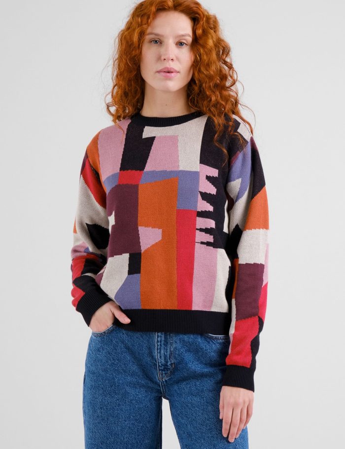 Pullover Arendal Abstract Chaos Rot