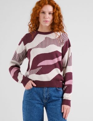 Pullover Arendal Flowing Abstract Rot