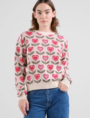 Pullover Arendal Love Flowers Rosa
