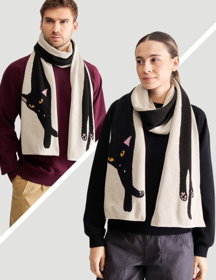 Schal Rossberga Long Cat Off White Schal Rossberga Long Cat Off White