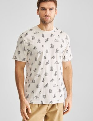 T-Shirt Stockholm Go Outside AOP Off White