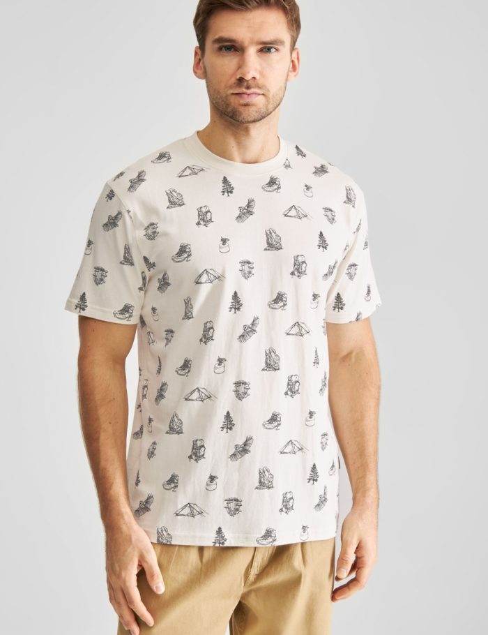 T-Shirt Stockholm Go Outside AOP Off White