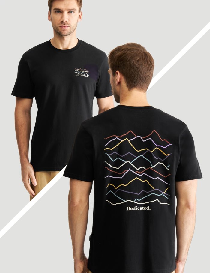 T-Shirt Stockholm Line Mountains Schwarz