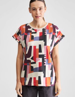 T-Shirt Visby Abstract Chaos Rot