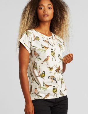 T-Shirt Visby Autumn Birds Off White