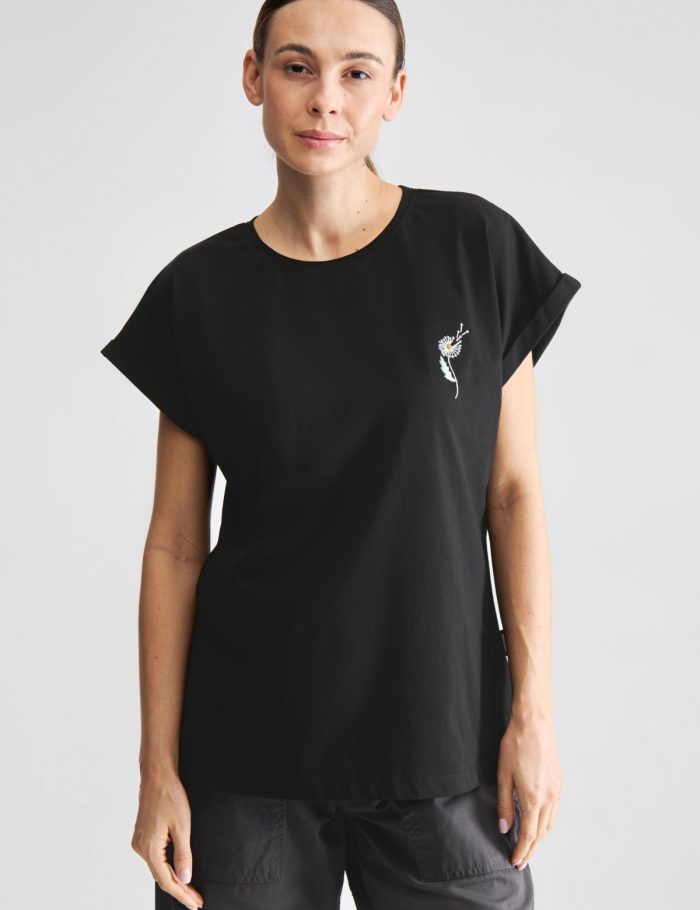 T-Shirt Visby Dandelion EMB Schwarz