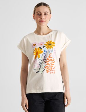 T-Shirt Visby Summer Flowers Off-White