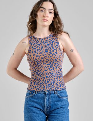 Top Valdermarsvik Rib Leopard Light Brown