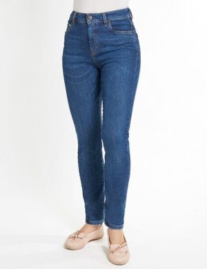 fairjeans Röhrenjeans SKINNY HIGH WAVES, eng und elastisch mit hohem Bund, leicht verwaschen