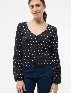 Bluse GBTiara Polka Dots Schwarz