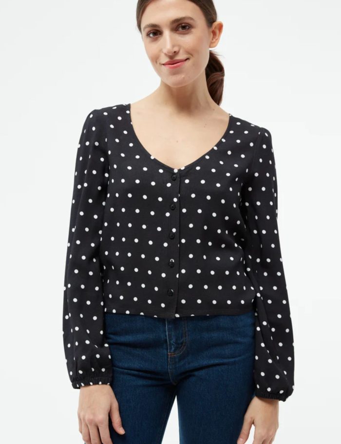 Bluse GBTiara Polka Dots Schwarz