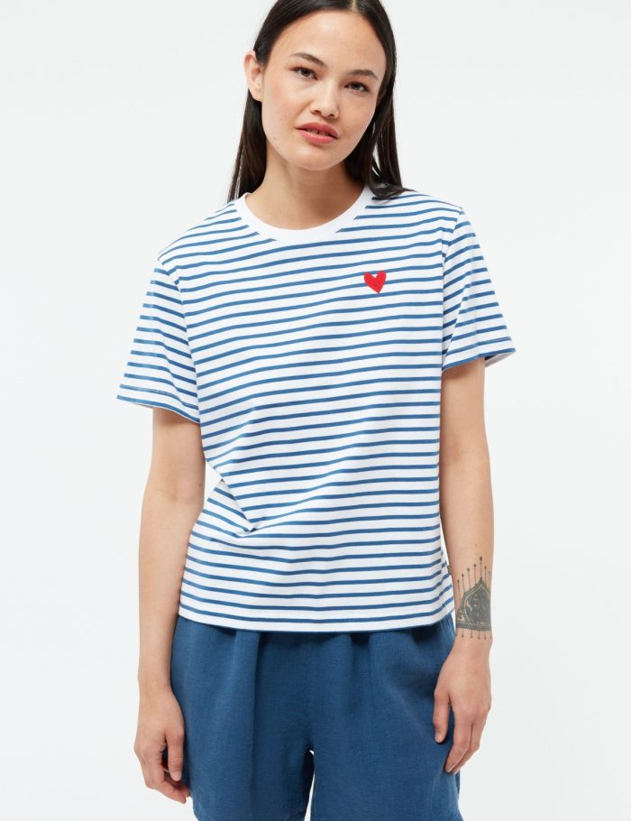 T-Shirt GBJulia Heart Stripe Blau