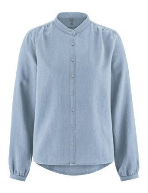 HempAge Feminine Stehkragenbluse Hanf/Biobaumwolle