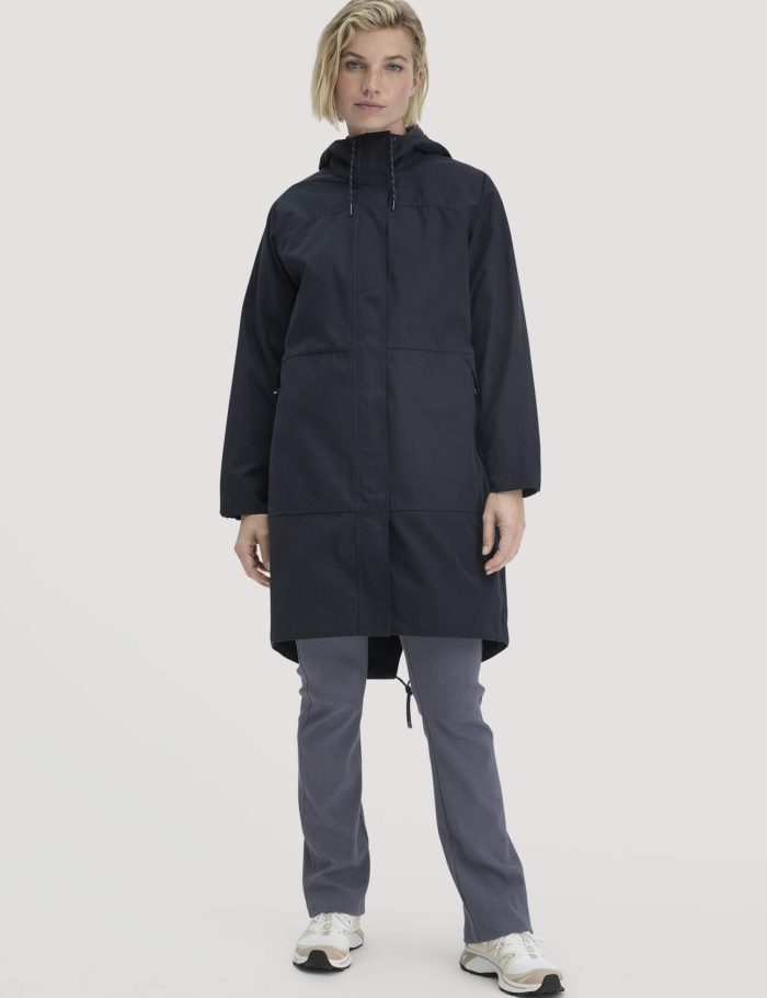 hessnatur Damen Allwetter Parka NATURE SHELL Relaxed aus Bio-Baumwolle - blau hessnatur Damen Allwetter Parka NATURE SHELL Relaxed aus Bio-Baumwolle - blau