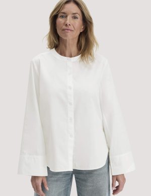 hessnatur Damen Bluse Relaxed aus Bio-Baumwolle - weiß