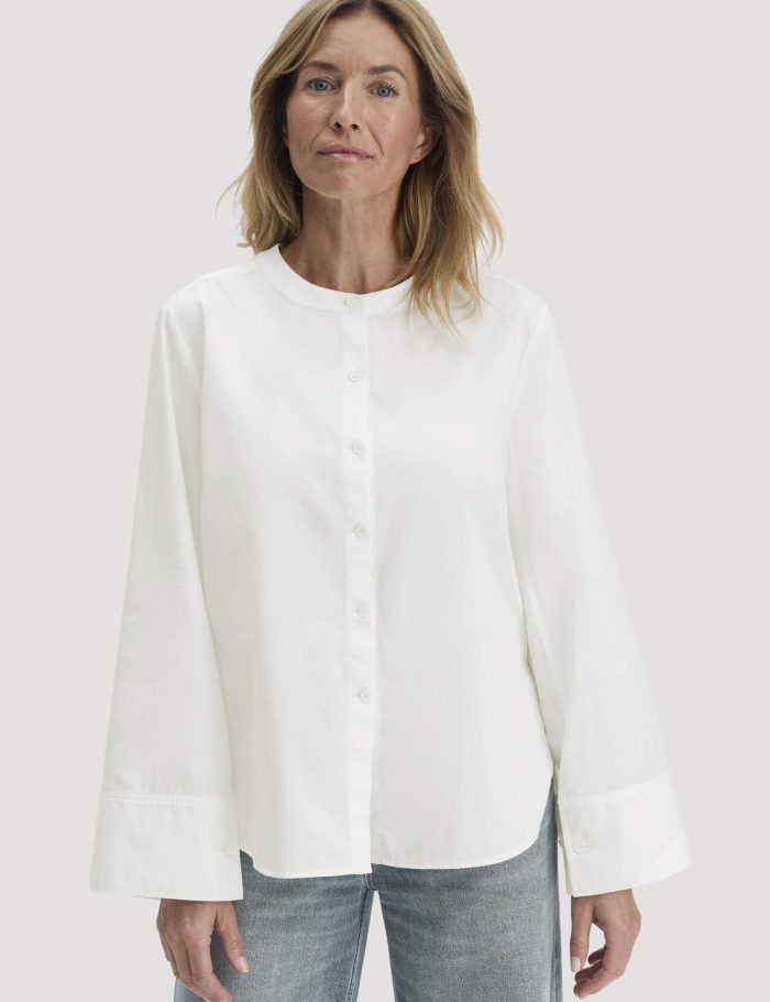 hessnatur Damen Bluse Relaxed aus Bio-Baumwolle - weiß