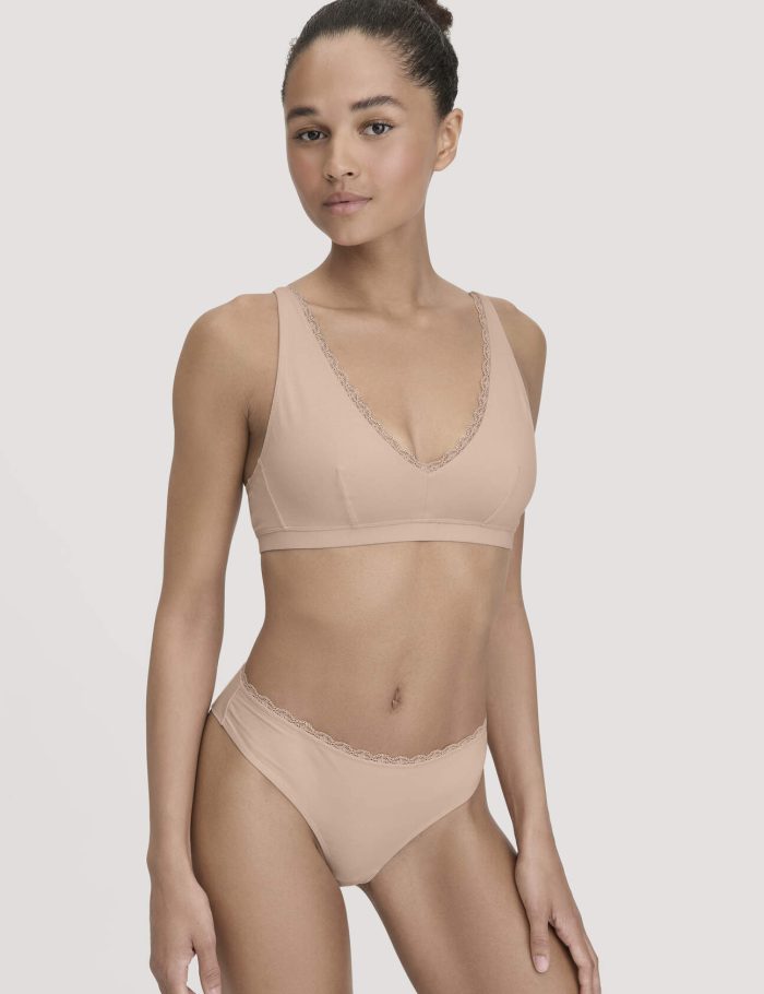 hessnatur Damen Brazil Regular Cut COTTON FEEL LACE aus Bio-Baumwolle - rosa