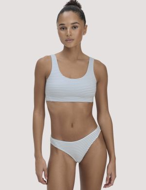 hessnatur Damen Bustier Softbund COTTON FEEL aus Bio-Baumwolle - blau
