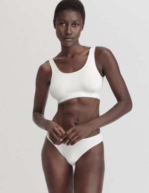 hessnatur Damen Bustier Softbund COTTON FEEL aus Bio-Baumwolle - weiß
