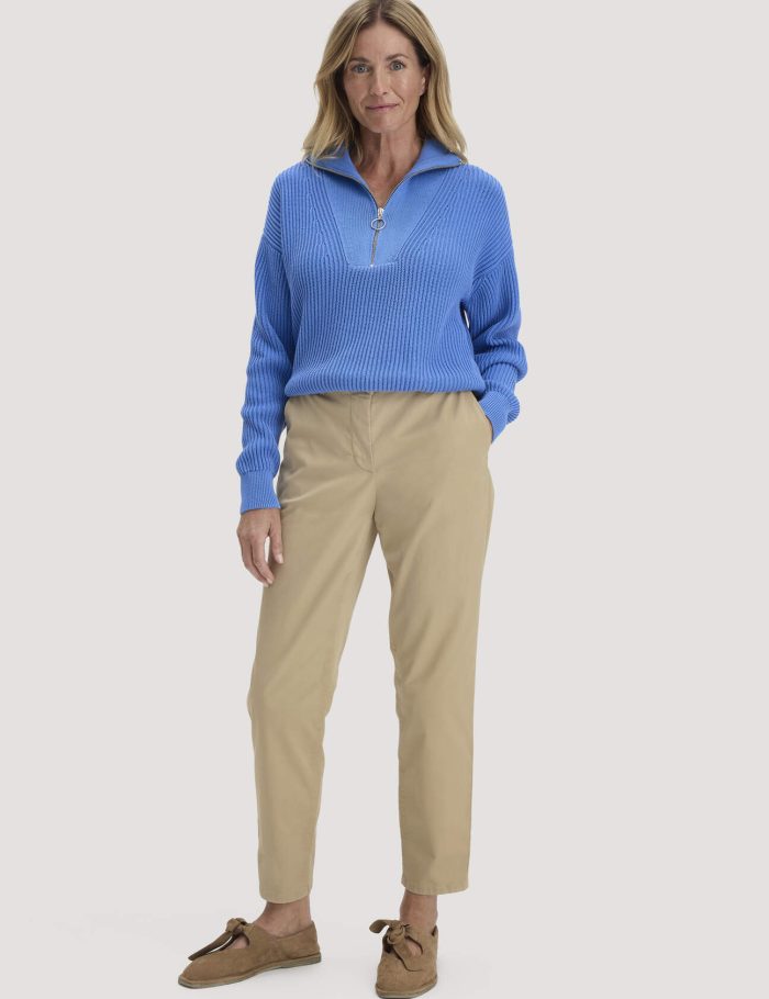 hessnatur Damen Chino Straight Leg Regular aus Bio-Baumwolle - beige