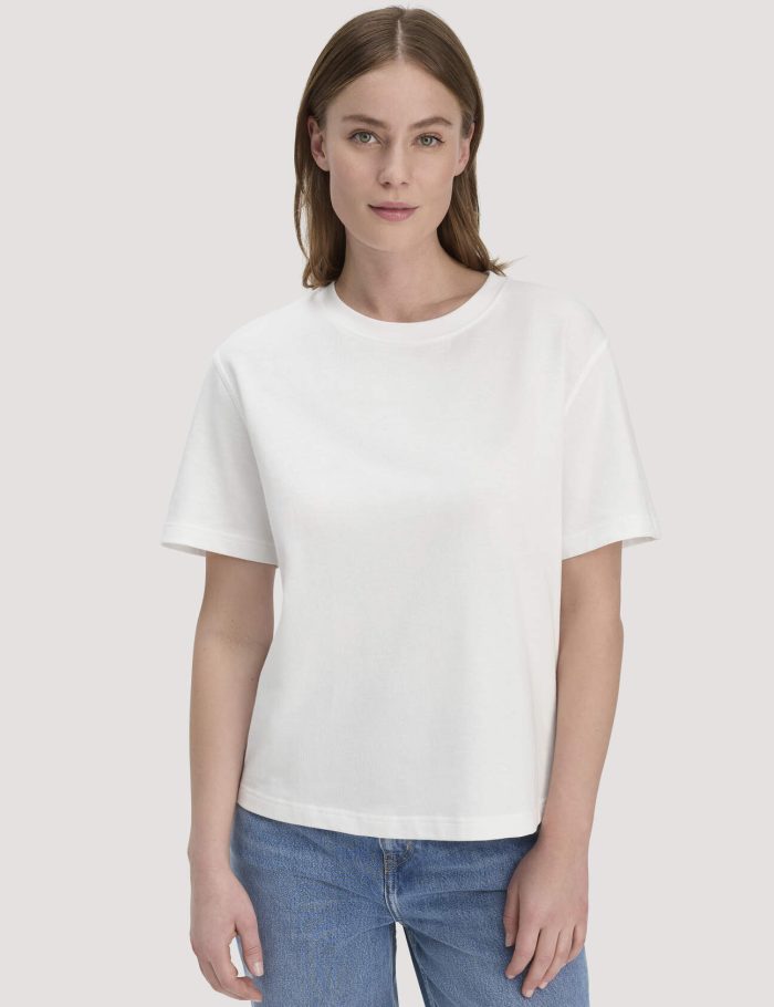 hessnatur Damen Heavy Jersey T-Shirt aus Bio-Baumwolle - weiß
