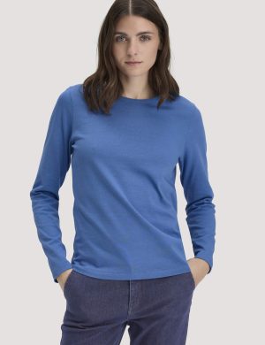 hessnatur Damen Heavy Shirt Relaxed aus Bio-Baumwolle - blau