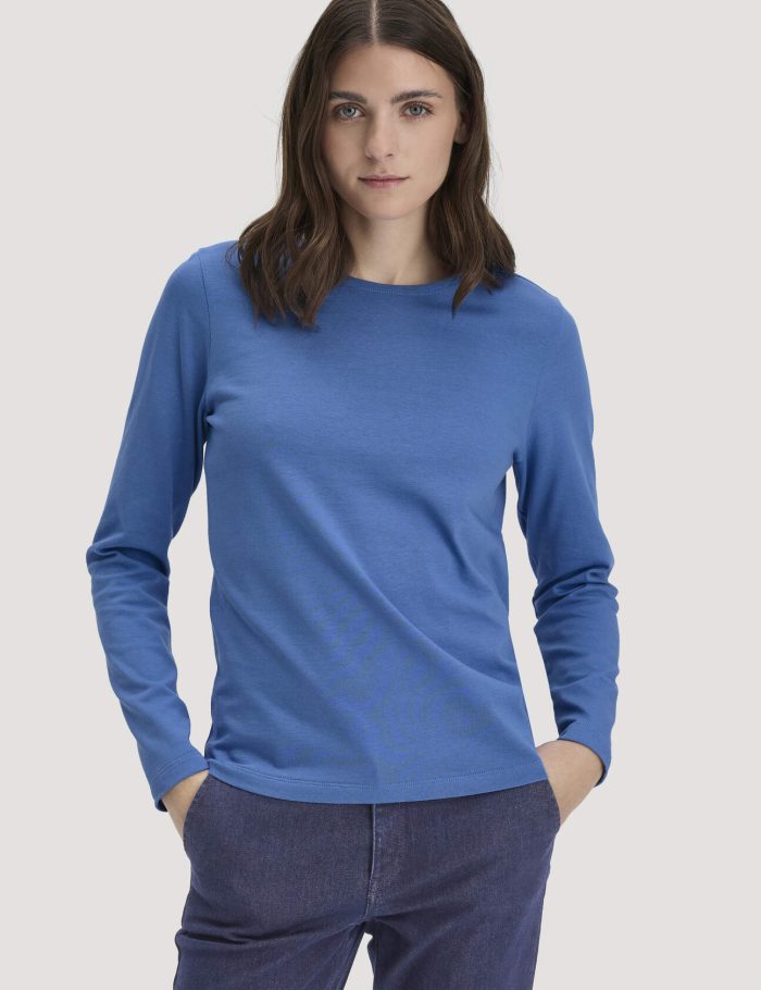 hessnatur Damen Heavy Shirt Relaxed aus Bio-Baumwolle - blau