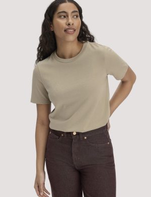 hessnatur Damen Heavy T-Shirt Relaxed aus Bio-Baumwolle - beige