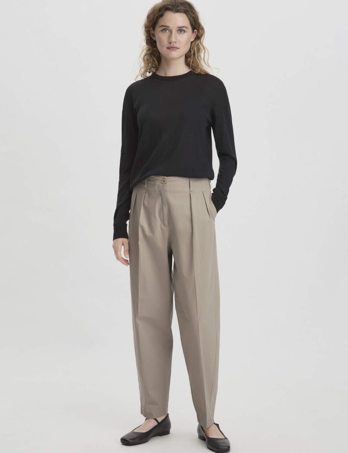 hessnatur Damen Hose Ballon Relaxed aus Bio-Baumwolle - beige