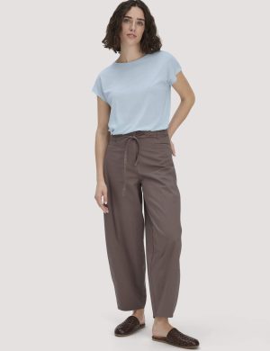 hessnatur Damen Hose Barrel Leg aus Bio-Baumwolle - braun