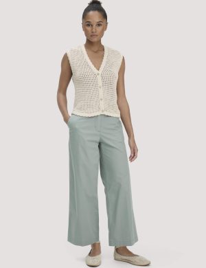 hessnatur Damen Hose Culotte Regular aus Bio-Baumwolle - grün