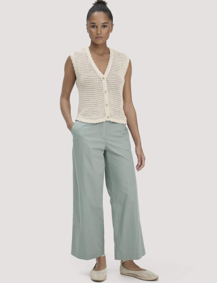 hessnatur Damen Hose Culotte Regular aus Bio-Baumwolle - grün hessnatur Damen Hose Culotte Regular aus Bio-Baumwolle - grün