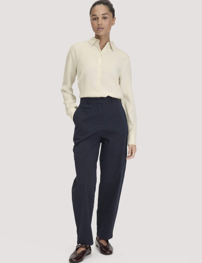 hessnatur Damen Hose Soft Utility Cargo Relaxed aus Bio-Baumwolle - blau hessnatur Damen Hose Soft Utility Cargo Relaxed aus Bio-Baumwolle - blau