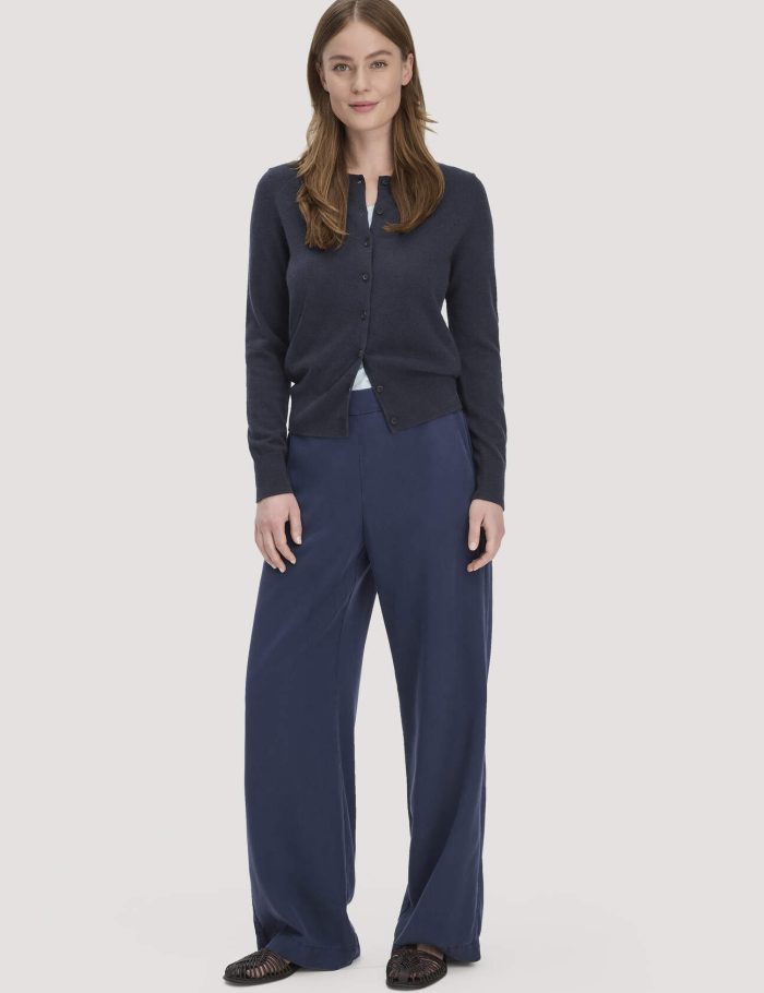 hessnatur Damen Hose Wide Leg aus TENCEL™ Lyocell - blau hessnatur Damen Hose Wide Leg aus TENCEL™ Lyocell - blau