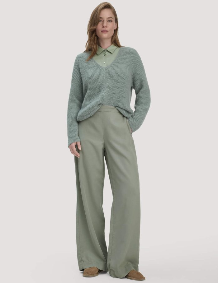 hessnatur Damen Hose Wide Leg aus TENCEL™ Lyocell - grün