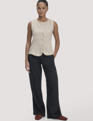 hessnatur Damen Hose Wide Leg aus TENCEL™ Lyocell mit Leinen