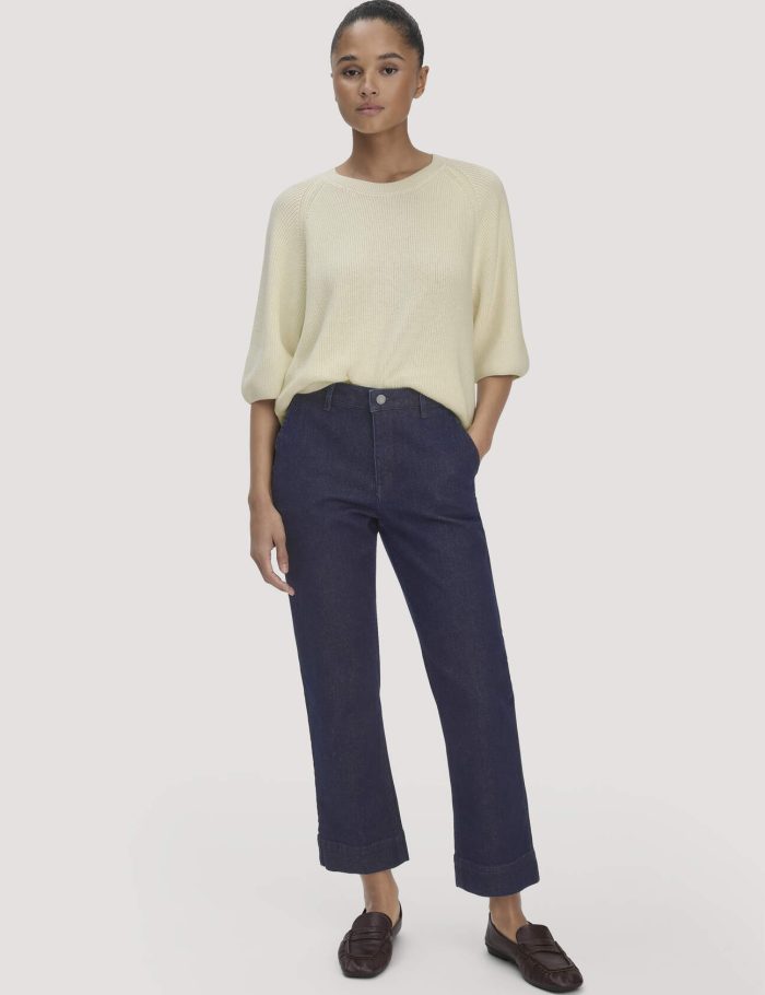hessnatur Damen Jeans ELENY Culotte Straight Leg BETTER RECYCLED aus Bio-Denim - blau hessnatur Damen Jeans ELENY Culotte Straight Leg BETTER RECYCLED aus Bio-Denim - blau