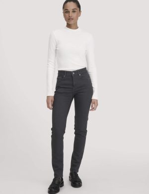 hessnatur Damen Jeans LEA Slim aus Bio-Denim - schwarz