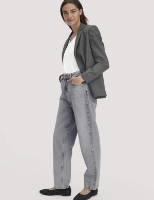 hessnatur Damen Jeans NELE Barrel Leg aus Bio-Baumwolle - grau