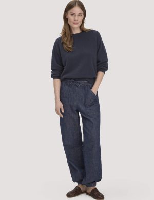 hessnatur Damen Jeans Soft Utility aus Bio-Denim mit Kapok - blau