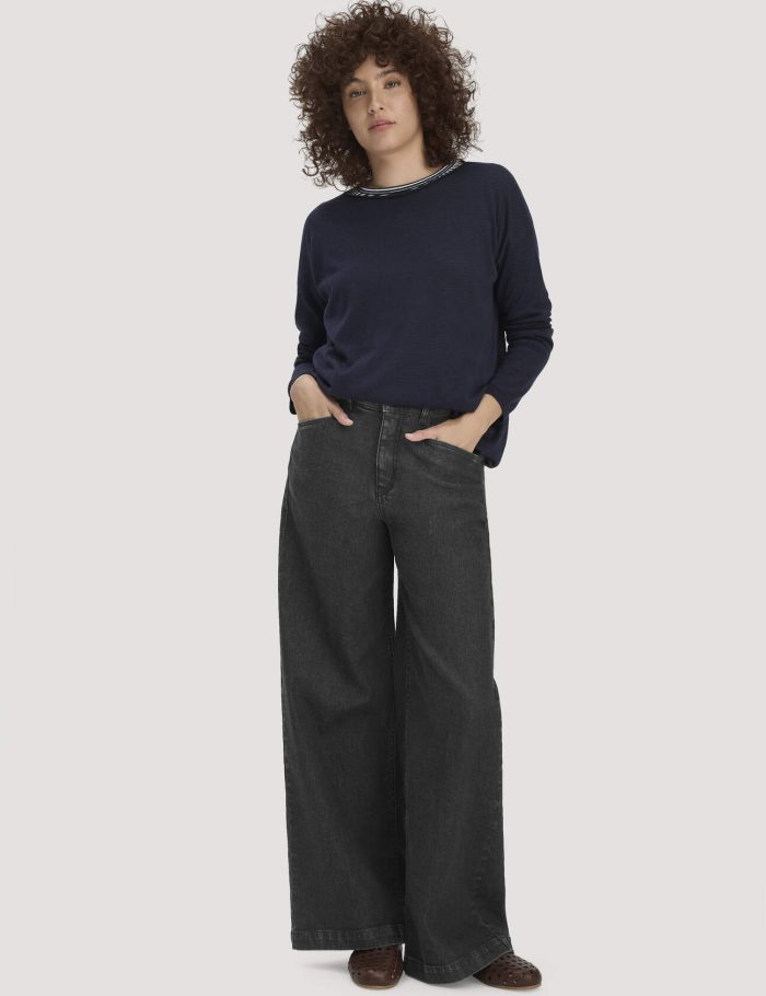 hessnatur Damen Jeans VONNA Super Wide Leg BETTER RECYCLING aus Bio-Denim - schwarz hessnatur Damen Jeans VONNA Super Wide Leg BETTER RECYCLING aus Bio-Denim - schwarz