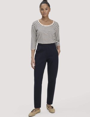 hessnatur Damen Jersey Hose Regular aus Bio-Baumwolle - blau