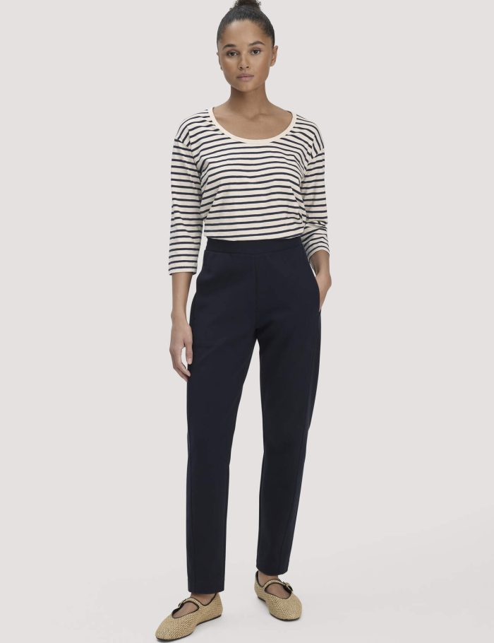 hessnatur Damen Jersey Hose Regular aus Bio-Baumwolle - blau hessnatur Damen Jersey Hose Regular aus Bio-Baumwolle - blau